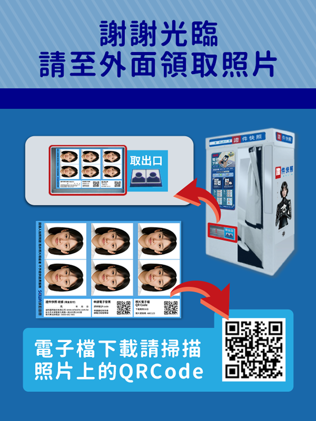 八、請至取出口領取照片